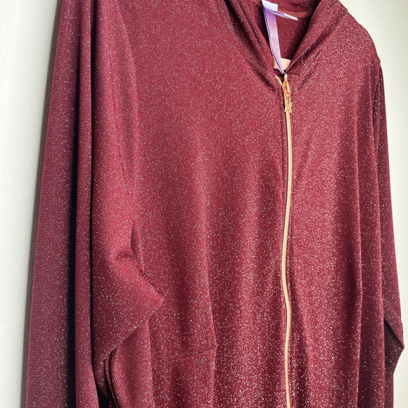 Savage x Fenty Sleep & Shine Metallic Red Cocoa Hooded Onesie Jumpsuit 1X - Picture 5 of 14